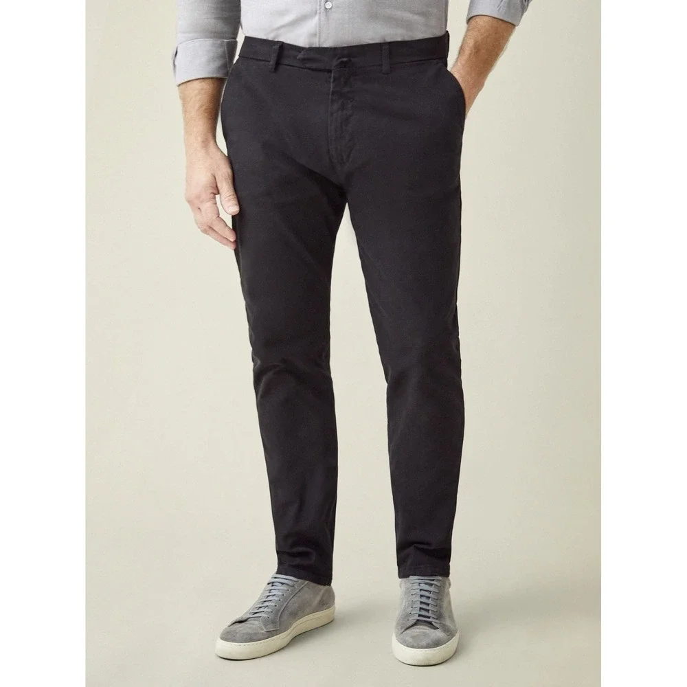 Luca Faloni Cortina Chino Pants UK 38 IT 54 Black Cotton Made In Italy